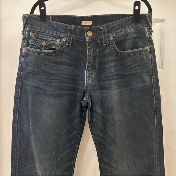 True Religion Billy With Flap Bootcut Jeans Blue Vintage sz 34 - Picture 2 of 11